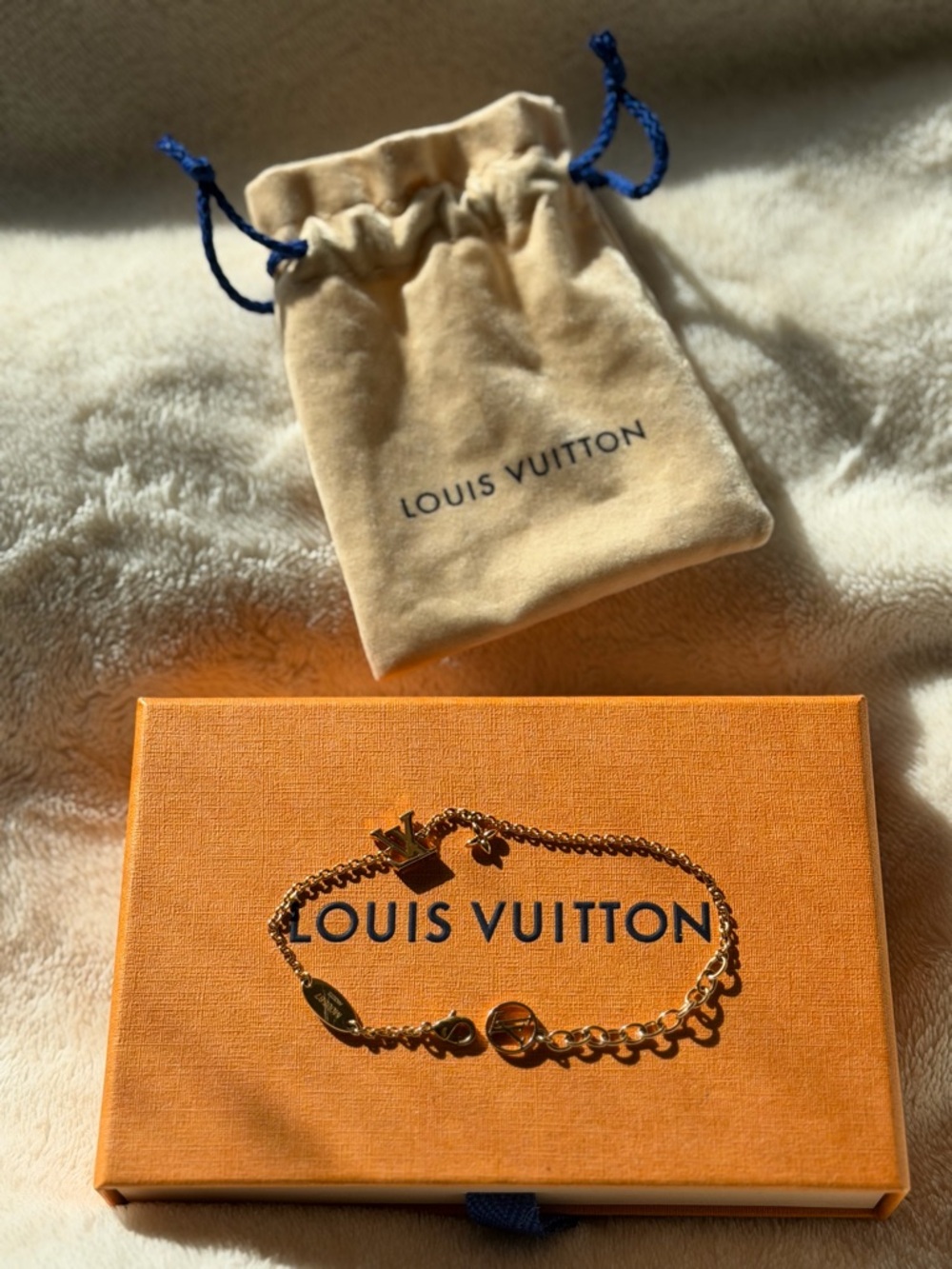 Louis Vuitton Gold-Tone Pavé LV Charm Bracelet - Picture 6 of 10